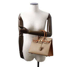 Load image into Gallery viewer, HERMES Birkin Sellier Verso SPO Beige Marpha/Gold Epsom Size 25
