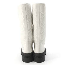 Load image into Gallery viewer, HERMES Fuji Exlibris Boots Ivory/Black Calf Leather Rubber Size 38
