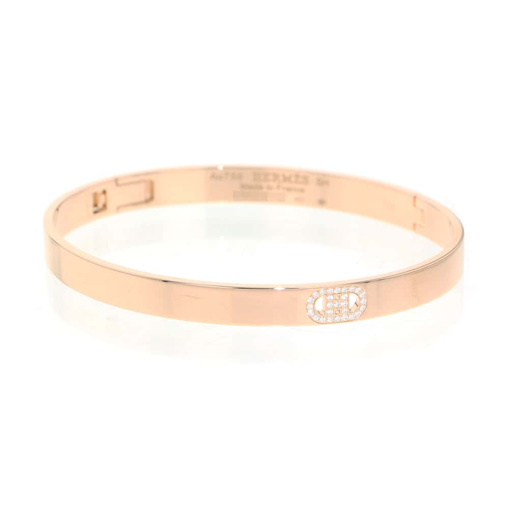 HERMES H Dunkle Bracelet PM Size PM/SH 18K Pink Gold