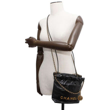 Load image into Gallery viewer, CHANEL CHANEL 22 ChainHandbag Black AS3980 Shiny Calf Leather Size Mini
