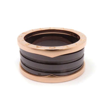 将图像加载到图库查看器中，BVLGARI B.Zero1 3 band Ring Size 62/#22 345967 K18PG BlackCeramic
