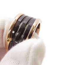 将图像加载到图库查看器中，BVLGARI B.Zero1 3 band Ring Size 62/#22 345967 K18PG BlackCeramic
