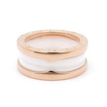 将图像加载到图库查看器中，BVLGARI B.Zero1 2-band Ring Size 50/#10 347011 K18PG WhiteCeramic
