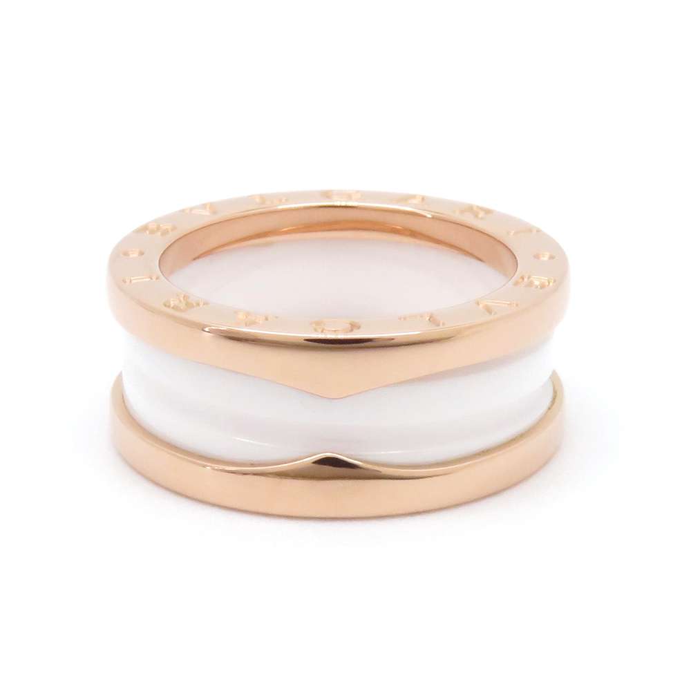 BVLGARI B.Zero1 2-band Ring Size 50/#10 347011 K18PG WhiteCeramic