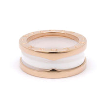 将图像加载到图库查看器中，BVLGARI B.Zero1 2-band Ring Size 50/#10 347011 K18PG WhiteCeramic
