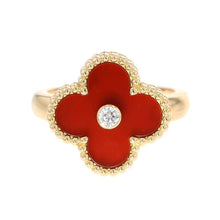 将图像加载到图库查看器中，Van Cleef &amp; Arpels Vintage Alhambra Ring Size 49/#9VCARD40800 18K Yellow Gold
