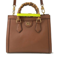 将图像加载到图库查看器中，GUCCI Diana Bamboo Handle 2wayHandbag Brown 660195 Leather Size Small
