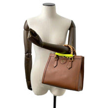 将图像加载到图库查看器中，GUCCI Diana Bamboo Handle 2wayHandbag Brown 660195 Leather Size Small
