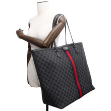 将图像加载到图库查看器中，BALENCIAGA The Hacker Tote Bag Gucci collaboration Black 680127 Canvas Leather Size Large
