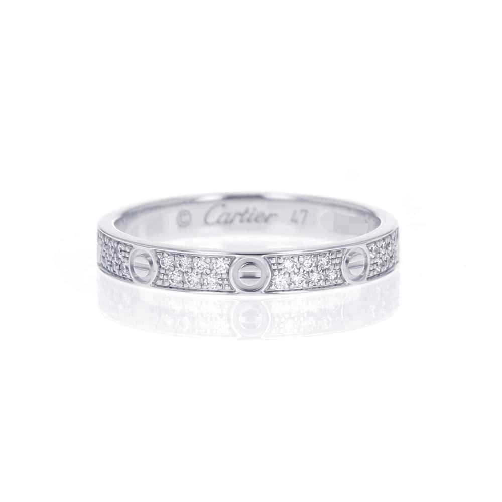 CARTIER Love Ring Small Model Diamond Size 47 B4218247 18K White Gold