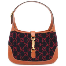 将图像加载到图库查看器中，GUCCI Jackie 1961 2wayBag Navy/Brown/Red 636706 Leather Felt
