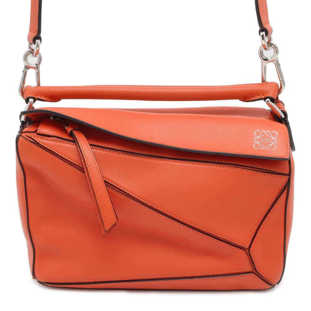 LOEWE Puzzle bag Orange Leather Size Small