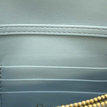 将图像加载到图库查看器中，Dior Macrocannage Caro ChainShoulder Bag CloudBlue S5135UNGX Calf Leather Size Mini
