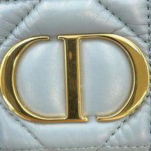 将图像加载到图库查看器中，Dior Macrocannage Caro ChainShoulder Bag CloudBlue S5135UNGX Calf Leather Size Mini
