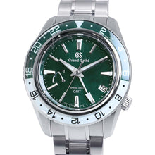 将图像加载到图库查看器中，SEIKO Grand Seiko Sports Collection Spring Drive GMT W44mm Stainless Steel Green Dial SBGE295
