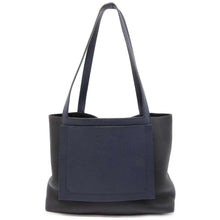 Load image into Gallery viewer, HERMES Cabas Sellier Black/Blue Nuit Taurillon Clemence Size 31
