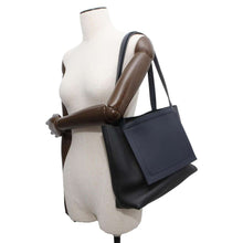 Load image into Gallery viewer, HERMES Cabas Sellier Black/Blue Nuit Taurillon Clemence Size 31
