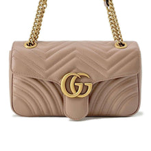 Load image into Gallery viewer, GUCCI GG MarmontQuilted ChainShoulder Jasmin Flower 443497 Leather
