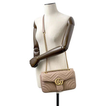 Load image into Gallery viewer, GUCCI GG MarmontQuilted ChainShoulder Jasmin Flower 443497 Leather
