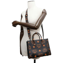 Load image into Gallery viewer, MCM Maxi Tote in Visetos Black MWTDABO01 Leather Size Small
