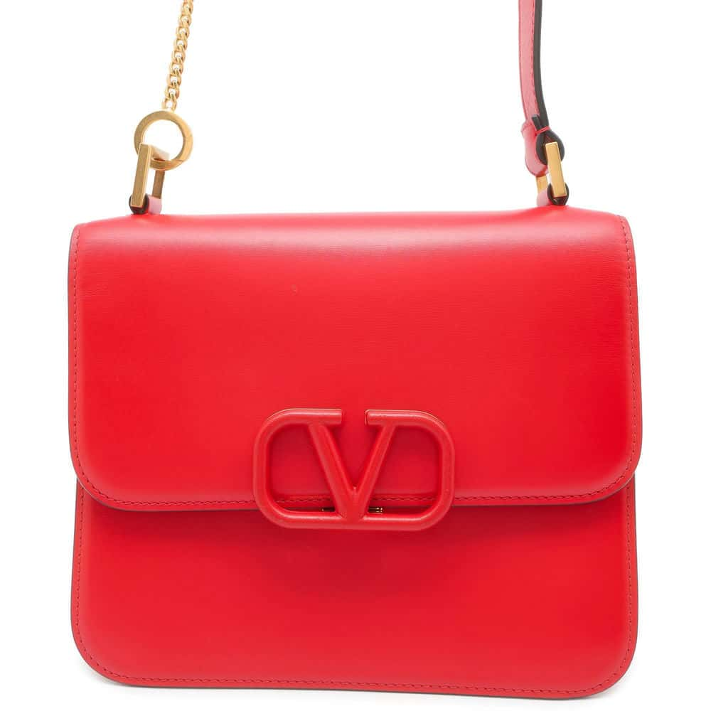 Valentino Garavani V sling Shoulder Bag Red Leather