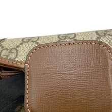 将图像加载到图库查看器中，GUCCI GG Supreme Horsebit 1955 Strap Wallet Beige/Brown699760 GG SupremeCanvas Leather
