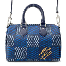 将图像加载到图库查看器中，LOUIS VUITTON Speedy Bandouliere Blue N40691 Damier Heritage Size 25
