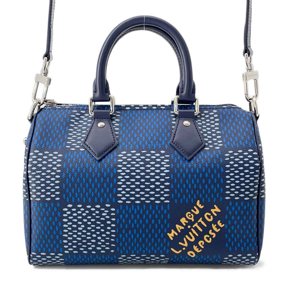 LOUIS VUITTON Speedy Bandouliere Blue N40691 Damier Heritage Size 25