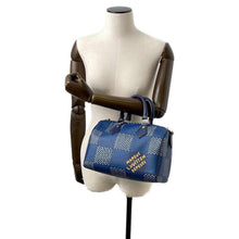 将图像加载到图库查看器中，LOUIS VUITTON Speedy Bandouliere Blue N40691 Damier Heritage Size 25
