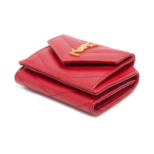 将图像加载到图库查看器中，SAINT LAURENT PARIS Saint Laurent Tiny Wallet Monogram Red 505118 Leather
