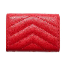 将图像加载到图库查看器中，SAINT LAURENT PARIS Saint Laurent Tiny Wallet Monogram Red 505118 Leather
