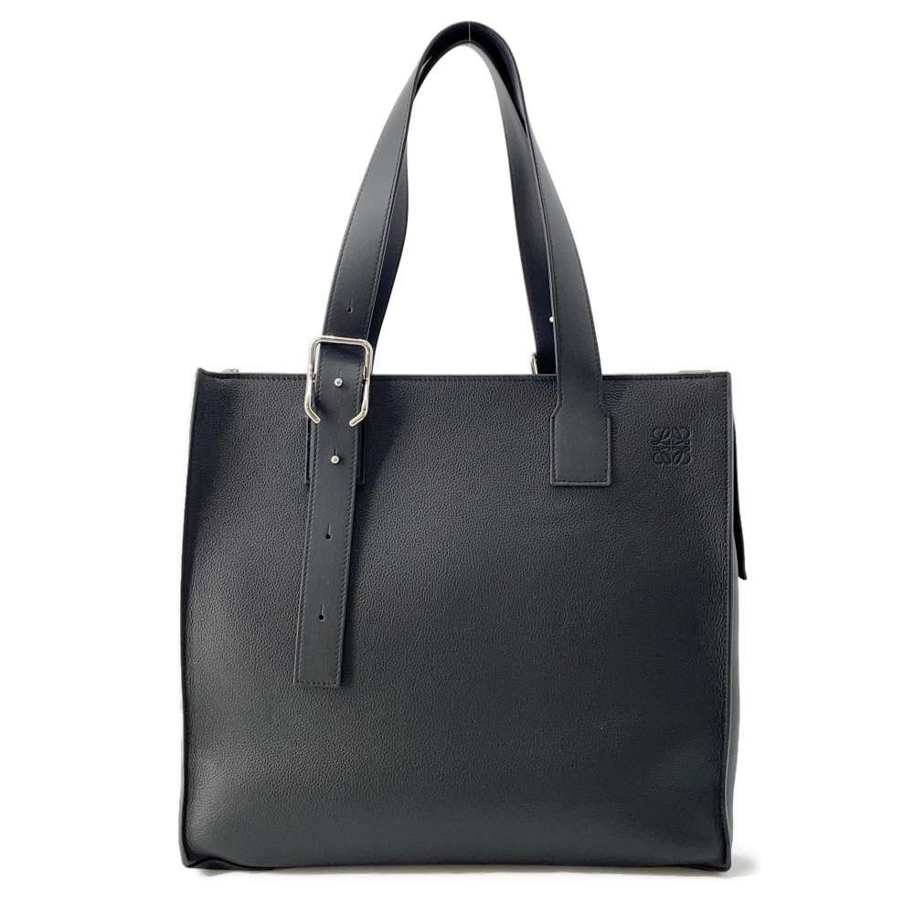 LOEWE buckle zipper tote Black B692K99X03 Leather