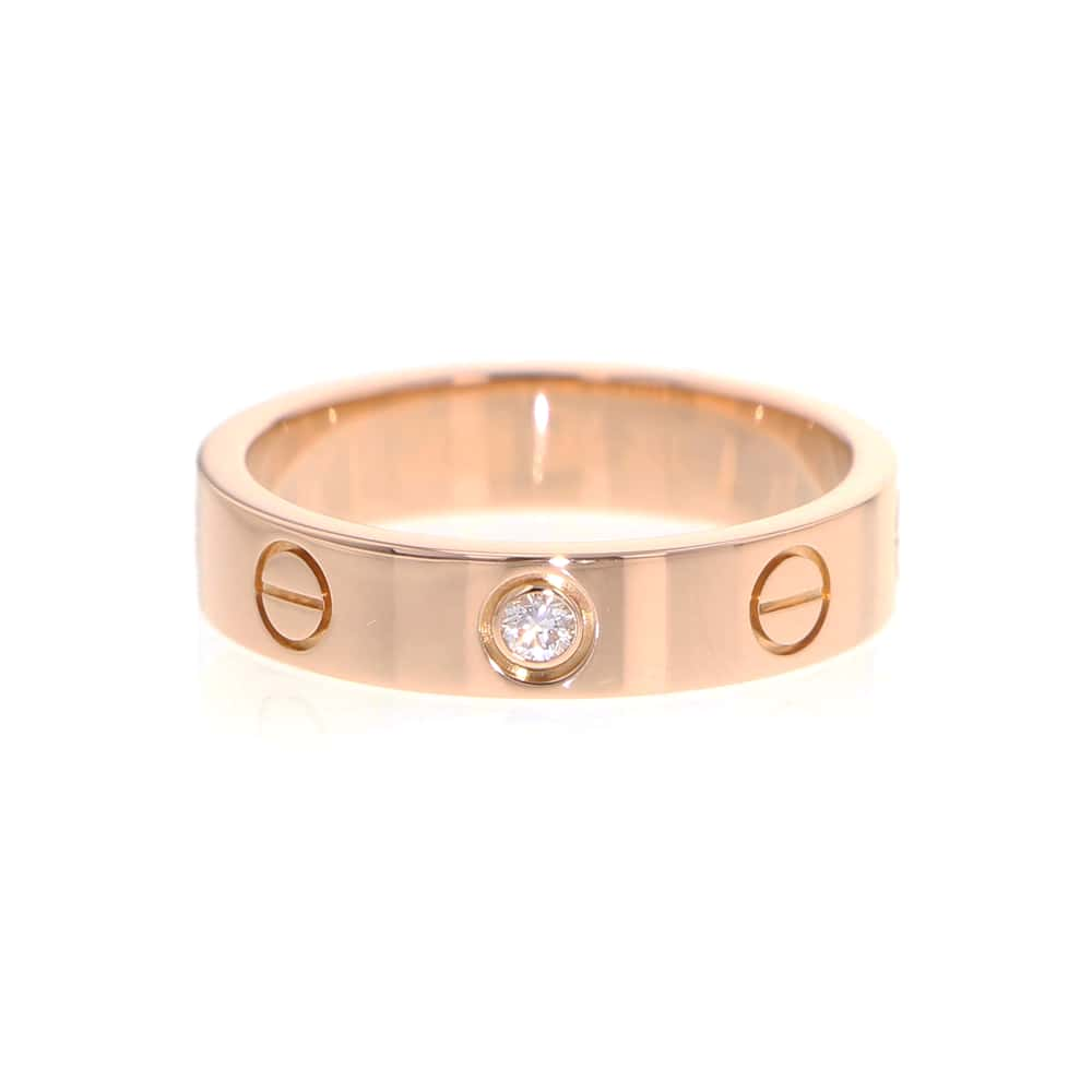 CARTIER Mini Love Ring 1PD Size 49/#9 B4050700 18K Pink Gold