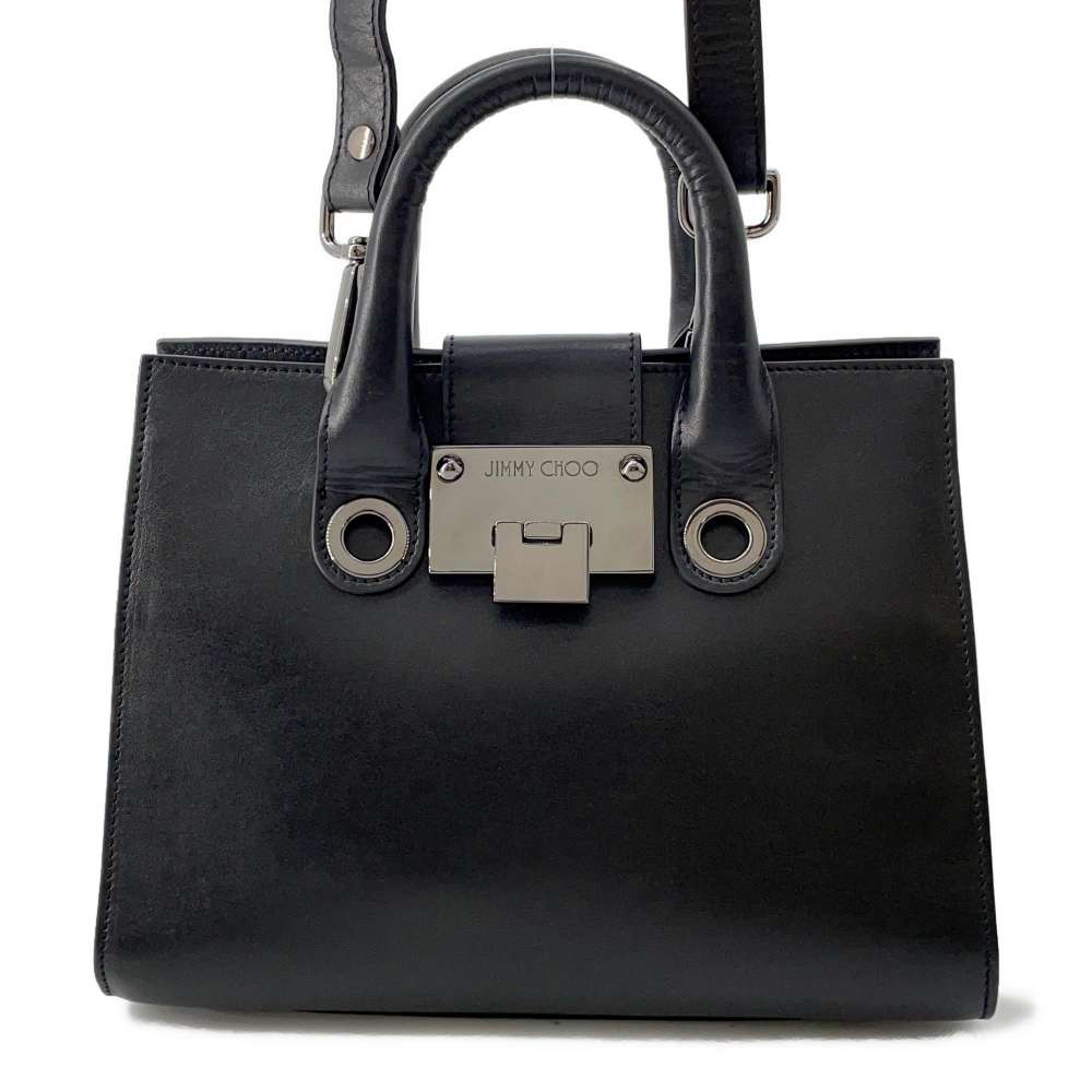 JIMMY CHOO Riley 2wayBag Black Leather