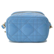 将图像加载到图库查看器中，Dior Lady Dior Vanity 2way Bag Light Blue S0935OWCB Patent Leather Size micro
