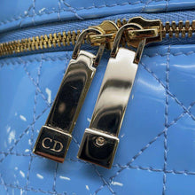 Load image into Gallery viewer, Dior Lady Dior Vanity 2way Bag Light Blue S0935OWCB Patent Leather Size micro
