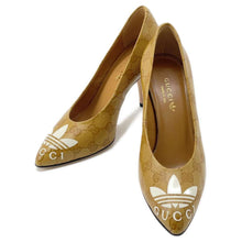 将图像加载到图库查看器中，GUCCI Adidas collaboration Pumps Beige 702221 GG CrystalCanvas Leather Size 35
