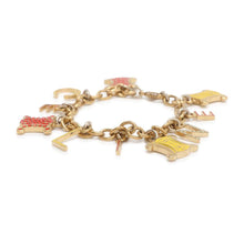 Load image into Gallery viewer, CELINE Triomphe Logo Bracelet Gold Metal
