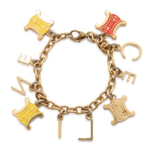 将图像加载到图库查看器中，CELINE Triomphe Logo Bracelet Gold Metal
