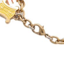 将图像加载到图库查看器中，CELINE Triomphe Logo Bracelet Gold Metal
