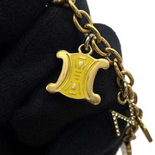 Load image into Gallery viewer, CELINE Triomphe Logo Bracelet Gold Metal
