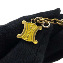 将图像加载到图库查看器中，CELINE Triomphe Logo Bracelet Gold Metal
