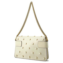 Load image into Gallery viewer, GUCCI Broadway ChainShoulder Bag White 453778 Leather Faux Pearl  Rhinestone
