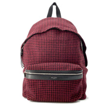 将图像加载到图库查看器中，SAINT LAURENT PARIS City Backpack Red/Black 534967 Canvas
