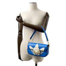 Load image into Gallery viewer, GUCCI Adidas collaboration Horsebit1955 ChainShoulder Bag White/Blue 722009 Leather Size Small
