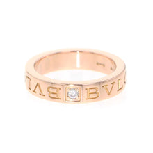 将图像加载到图库查看器中，BVLGARI B.Zero1 Ring Double Logo Size #9341825 18K Pink Gold
