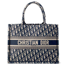 Load image into Gallery viewer, Dior Oblique Book Tote Navy M1296ZRIW Canvas Size Medium
