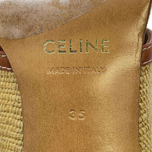 将图像加载到图库查看器中，CELINE Apolline Mules Beige/Tan 359902359C.02ET Raffia Leather Size 35
