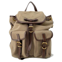 将图像加载到图库查看器中，PRADA Logo Backpack Beige/Brown 1BZ677 Canvas Leather
