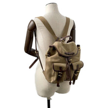 将图像加载到图库查看器中，PRADA Logo Backpack Beige/Brown 1BZ677 Canvas Leather
